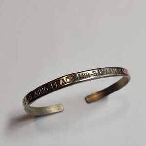 Silver Sergio LUB Engraved Cuff Bracelet